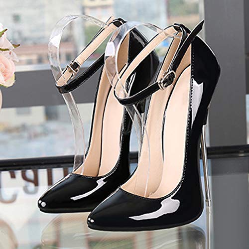 Yudesun Mujer Puntiagudos Tacones Altos - Zapatos de Tacón Bombas Moda con Tacon Alto Tobillo Correa 16CM Puntiagudos Sexy Zapatos de Vestir