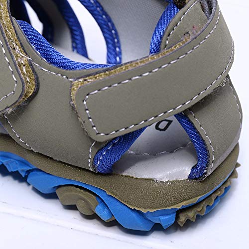 YWLINK Sandalias Deportivas NiñOs Zapatos para NiñOs Punta Cerrada Verano Playa Sandalias Zapatos,Zapatillas Antideslizante Fondo Blando Casuales(Gris,29EU)
