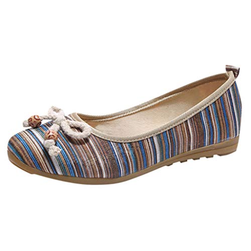 YWLINK Zapatos De Mujer Low-Top con Estilo Nacional Zapatos Individuales CuñAs Ligeras Zapatos Perezosos Bohemia Zapatos Romanos Zapatos Casuales De Playa Fiesta(Azul,42EU)