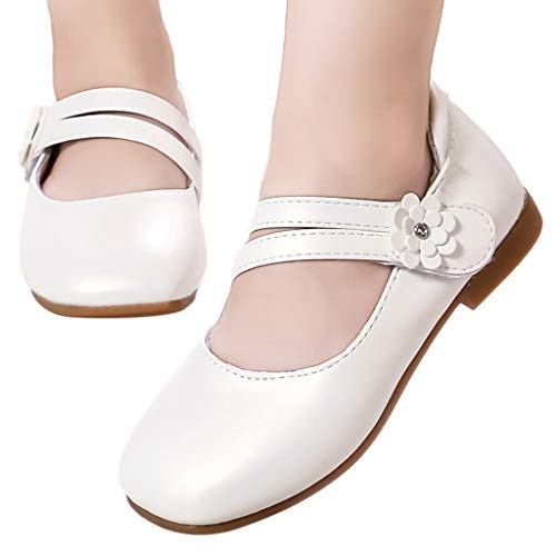 YWLINK Zapatos para NiñOs,NiñAs De Los NiñOs Flores Dulces Zapatos PequeñOs Zapatos De Princesa Zapatos Solos Zapatos Frescos Zapatos De Princesa Zapatos De Baile(Blanco,33EU)