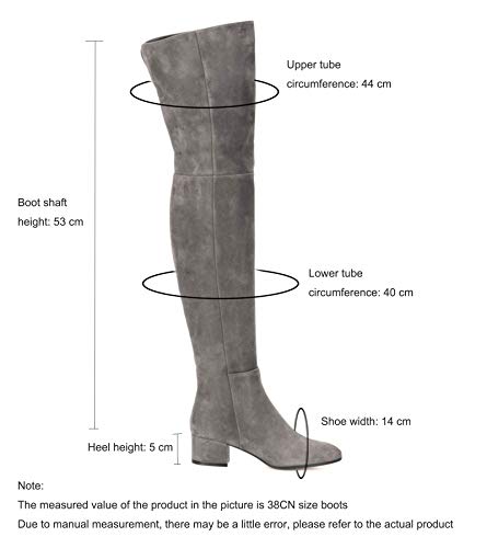 YZT QUEEN Mujer Botas sobre la Rodilla, Elegantes Mangas elásticas con Personalidad Botas Altas de Gamuza elástica Altas, Botas de Montar Delgadas Botas Altas,Marrón,43.5 EU / 9 UK