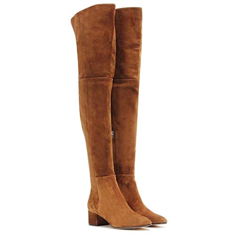YZT QUEEN Mujer Botas sobre la Rodilla, Elegantes Mangas elásticas con Personalidad Botas Altas de Gamuza elástica Altas, Botas de Montar Delgadas Botas Altas,Marrón,43.5 EU / 9 UK