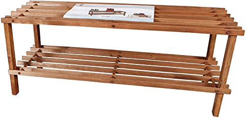Zapatero de madera con 2 pisos 30 x 74 x 26 cm