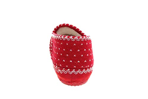 Zapatilla casa Cerrada de Lana y Forro Borreguillo. Cuña Interior de 2,5 cm y Piso de Goma Flexible Muy comodas. (Rojo, Numeric_37) RECOMENDAMOS UNA Talla MAS