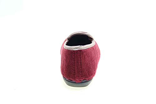 Zapatilla Cerrada con Escudo Bordado, Piso Flexibe de Goma Hechas En España Muy Cómodas (Burdeos, Numeric_35)