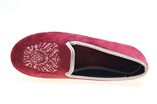 Zapatilla Cerrada con Escudo Bordado, Piso Flexibe de Goma Hechas En España Muy Cómodas (Burdeos, Numeric_35)