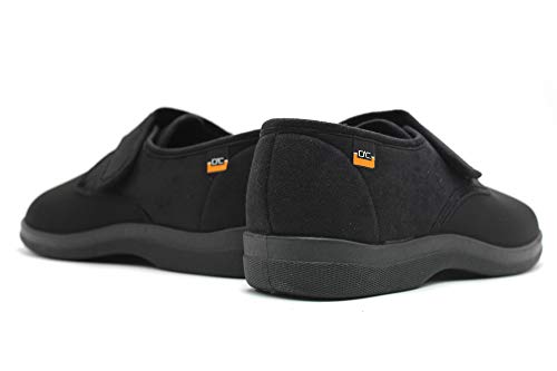 Zapatilla con Cierre Velcro y Pala Licra Elastica, Suela Ancha (Negro, Numeric_42)