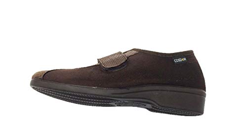 Zapatilla de Calle/Mujer/Cosdam/Material Bamara/Ancho Especial/Marrón/Cuña 3 cm/Cierre fácil/Talla 40
