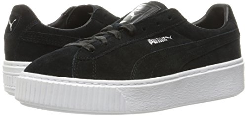 Zapatilla de deporte de moda con plataforma de gamuza para mujer, Puma Black / Puma White, 6.5 M EE. UU.