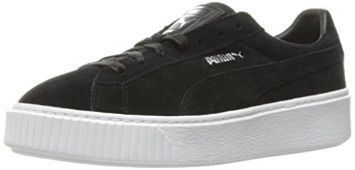 Zapatilla de deporte de moda con plataforma de gamuza para mujer, Puma Black / Puma White, 6.5 M EE. UU.