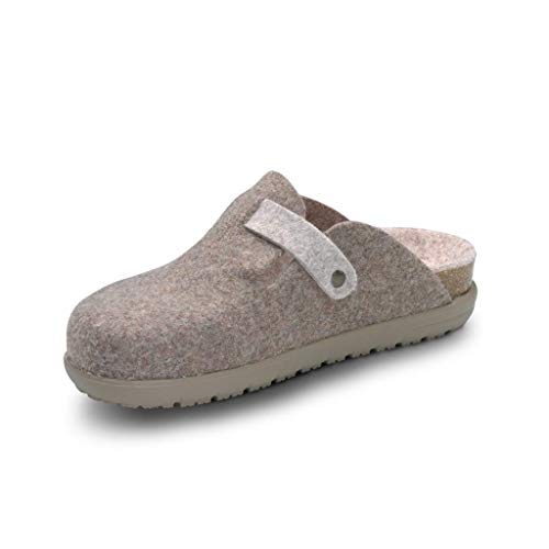 Zapatilla de Estar por casa cómodas y Calientes Domus de Feliz Caminar - con Suela Antideslizante, Plantilla de Corcho Natural anatómica y ergonómica - Made in Spain (Chocolate 38)