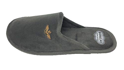 Zapatilla de Estar por casa/Biorelax/Hombre/Mod. Gris Liso/Empeine Suapel/Suela de Goma Antideslizante/Cámara de Aire/Talla 42