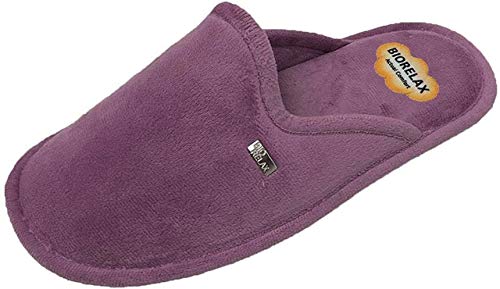Zapatilla de Estar por casa/Biorelax/Mujer/Empeine Suapel/Suela Goma/Cámara de Aire/Color Malva/Talla 40