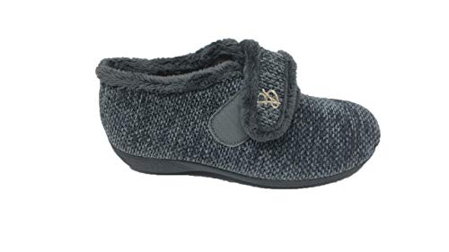 Zapatilla de Estar por casa/Botín de Lana/De Mujer/Vulca-Bicha/Cierre fácil/Cuña 3cm/Talla 41