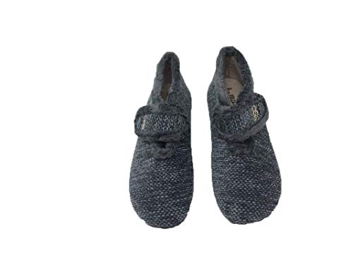 Zapatilla de Estar por casa/Botín de Lana/De Mujer/Vulca-Bicha/Cierre fácil/Cuña 3cm/Talla 41