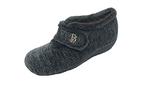 Zapatilla de Estar por casa/Botín de Lana/De Mujer/Vulca-Bicha/Cierre fácil/Cuña 3cm/Talla 41