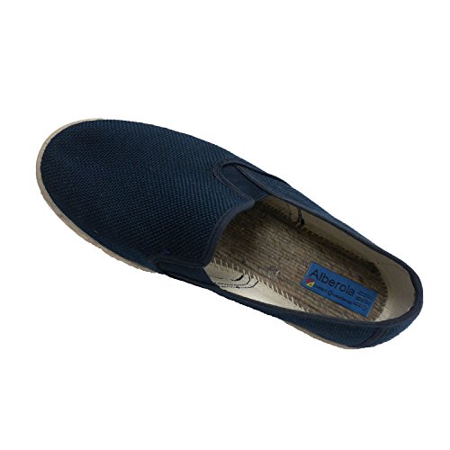 Zapatilla Hombre Cerrada Plantilla cáñamo Esparto Alberola en Azul Marino Talla 40