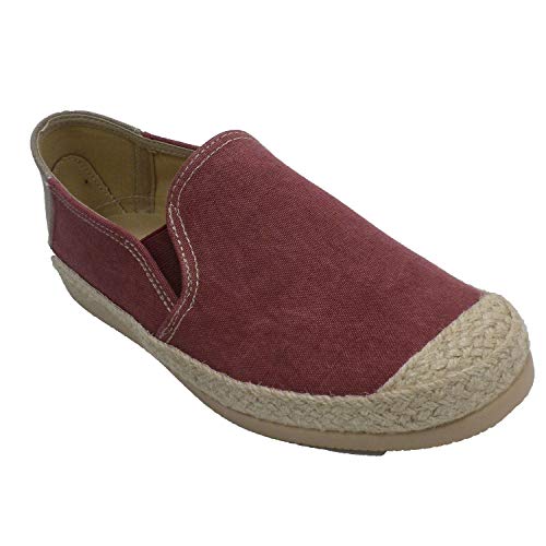 Zapatilla Hombre con Puntera y Ribete Esparto Alberola en Granate Talla 43