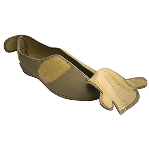 Zapatilla Mujer pies Muy Anchos con Velcro en talón y en el Empeine Doctor Cutillas en Tostado Talla 38