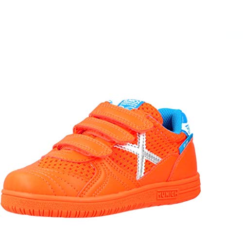 Zapatilla Munich Niño G-3 Kid Naranja/Plata Velcro Nº31