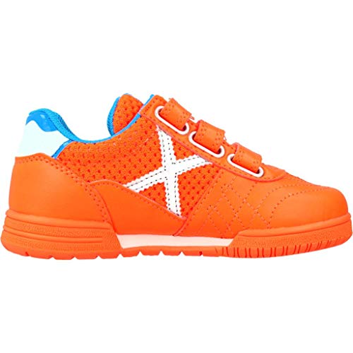 Zapatilla Munich Niño G-3 Kid Naranja/Plata Velcro Nº31