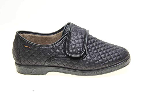 Zapatilla Velcro Mujer Tipo Zapato Doctor Cutillas en Negro Talla 40