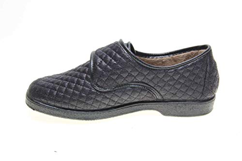 Zapatilla Velcro Mujer Tipo Zapato Doctor Cutillas en Negro Talla 40