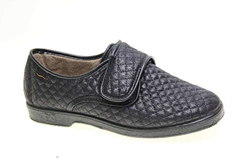Zapatilla Velcro Mujer Tipo Zapato Doctor Cutillas en Negro Talla 40