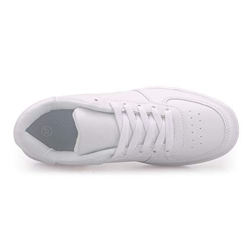Zapatillas Casual para Mujer Zapatillas de Deporte Gimnasio Zapatos Cuña Cómodos Sneakers para Trotar Compras Blanco 36