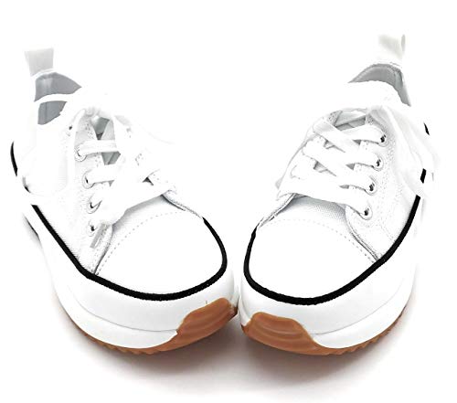Zapatillas con Plataforma, Zapatillas de Lona Mujer, Zapatillas de Moda (Blanco, 41 EU, 41)