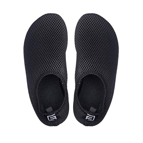 Zapatillas de Agua para Mujeres – Extra Cómodas - Protegen contra la Arena, Agua Fría/Caliente - Calzado de Ajuste Fácil para Nadar (Negro) – (G)US para Mujeres:7- 8/Longitud de la Plantilla: 9.44”