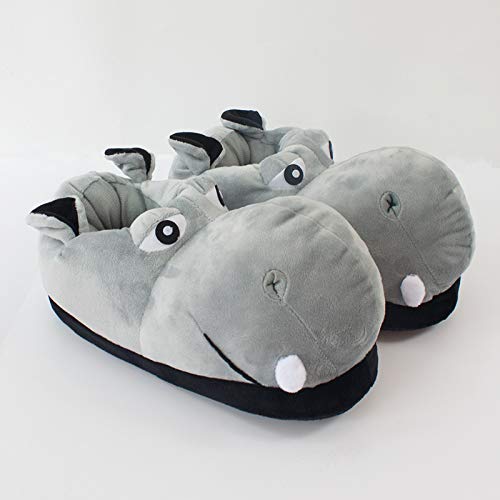 Zapatillas de algodón Zapatillas de casa de hipopótamo Adulto Zapatillas de Felpa Zapatillas de cartón de Animales Zapatillas de tamaño