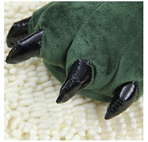 Zapatillas de Animales Zapatillas de Patas de Dinosaurio Zapatillas de Felpa caseras cálidas de Dibujos Animados (27/33 EU, Green)