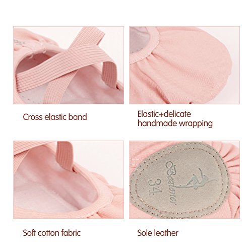 Zapatillas de Ballet Canvas Dance Zapatos Split Único Rosa 31