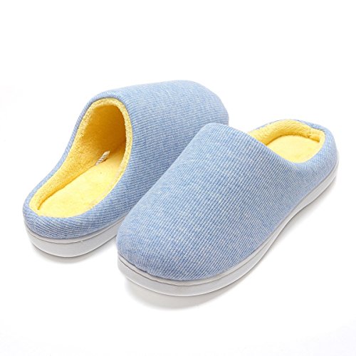 Zapatillas de Casa de Mujer Invierno - Zapatillas Casa Ultraligero Cómodo y Antideslizante, Zapatilla de Estar por Casa para Mujer Fluff Antideslizantes (Azul, EU42/43)
