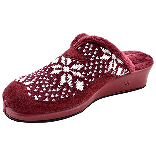 Zapatillas DE CASA GARZON 1775 Burdeos.Fabricada en Material Textil Lana Andes, con Forro Interior de Pelo y Plantilla extraíble para una Mayor higiene (Burdeos, 41)
