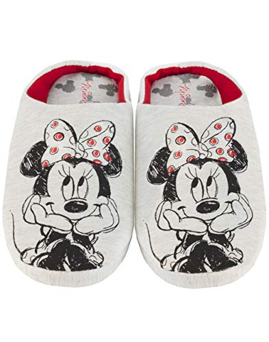 Zapatillas de casa Grises Slip-On de Disney Minnie Mouse Sketch para Mujer