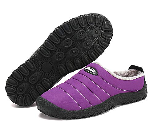 Zapatillas de Casa para Mujer Invierno Interior Exterior Antideslizantes Slippers,Morado,38