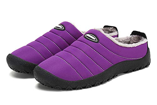 Zapatillas de Casa para Mujer Invierno Interior Exterior Antideslizantes Slippers,Morado,38