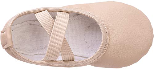Zapatillas de Danza Cuero Zapatos Media Punta de Ballet y Gimnasia para Niña y Mujer Beige 38