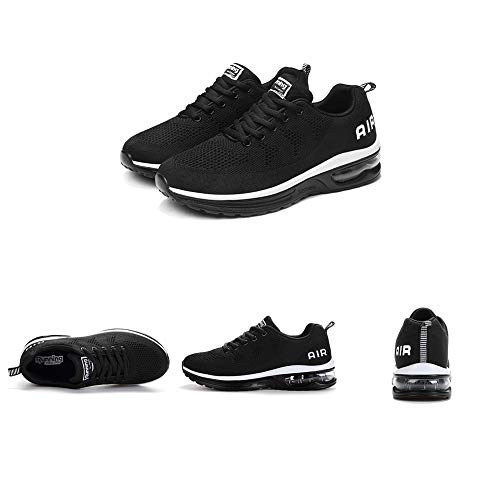 Zapatillas de Deporte Hombre Mujer Running Bambas Ligero Zapatos para Correr Respirable Calzado Deportivo Andar Crossfit Sneakers Gimnasio Moda Casuales Fitness Outdoor Blackwhite01 41
