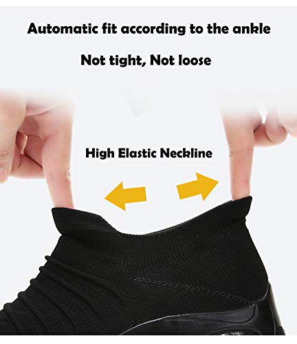 Zapatillas de Deporte para Mujer Calzado de Gimnasia Calzado Ligero para Correr Calcetines cómodos y Transpirables Calzado sin Cordones Senderismo al Aire Libre Calzado con cuña，2089 Black01 36