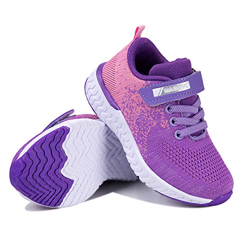 Zapatillas de Deporte para Niñas Zapatillas de Correr Zapatos para Caminar al Aire Libre(YF64-Púrpura 33EU)