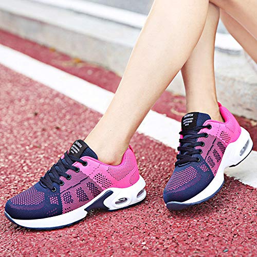Zapatillas de Deporte Respirable para Correr Deportes Zapatos Running Cojines de Aire Calzado Mecedora Net para Estudiante Volar Zapatos Deportivas de Mujer Gimnasia Ligero Sneakers Atletismo riou