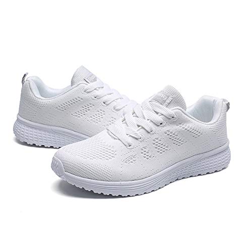 Zapatillas de Deporte Respirable para Correr Deportes Zapatos Running Cojines de Aire Calzado Mecedora Net para Estudiante Volar Zapatos Deportivas de Mujer Gimnasia Ligero Sneakers Atletismo riou