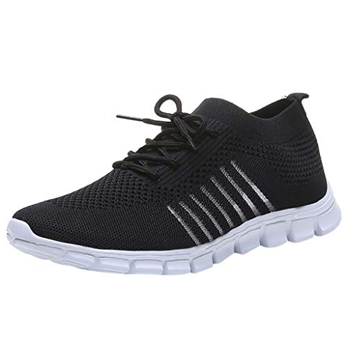 Zapatillas de Deporte Respirable para Correr Deportes Zapatos Running Cojines de Aire Calzado Mecedora Net para Estudiante Volar Zapatos Deportivas de Mujer Gimnasia Ligero Sneakers Atletismo riou