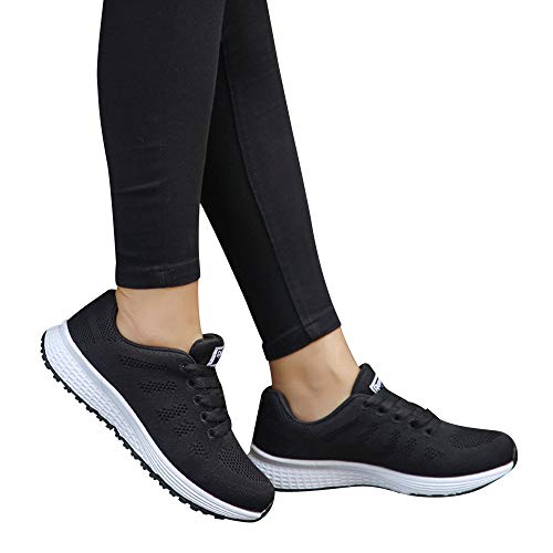 Zapatillas de Deporte Respirable para Correr Deportes Zapatos Running Cojines de Aire Calzado Mecedora Net para Estudiante Volar Zapatos Deportivas de Mujer Gimnasia Ligero Sneakers Atletismo riou
