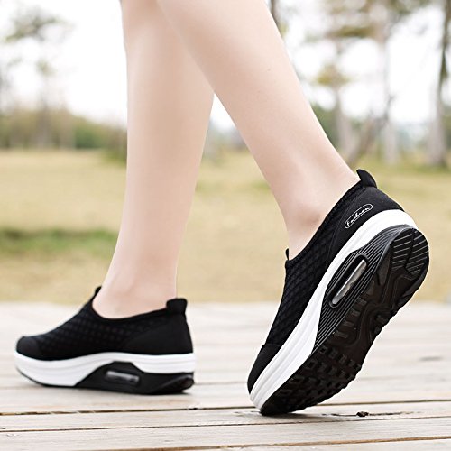 Zapatillas De Deporte Zapatos Respirado Ligero Malla Talla 35-42 Mujeres Deporte Running Zapatillas Sacudir Casual Zapatos Height-Increasing Sneaker