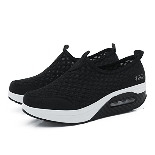 Zapatillas De Deporte Zapatos Respirado Ligero Malla Talla 35-42 Mujeres Deporte Running Zapatillas Sacudir Casual Zapatos Height-Increasing Sneaker