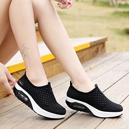 Zapatillas De Deporte Zapatos Respirado Ligero Malla Talla 35-42 Mujeres Deporte Running Zapatillas Sacudir Casual Zapatos Height-Increasing Sneaker